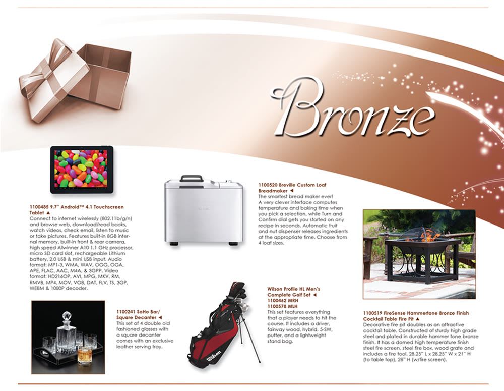 Bronze gift catalog