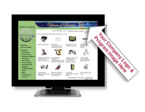 Custom branded gift redemption website shown on a monitor