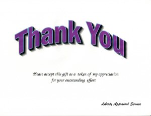 Sample appreciation insert sheet