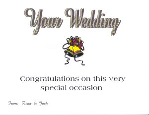 Sample wedding insert sheet