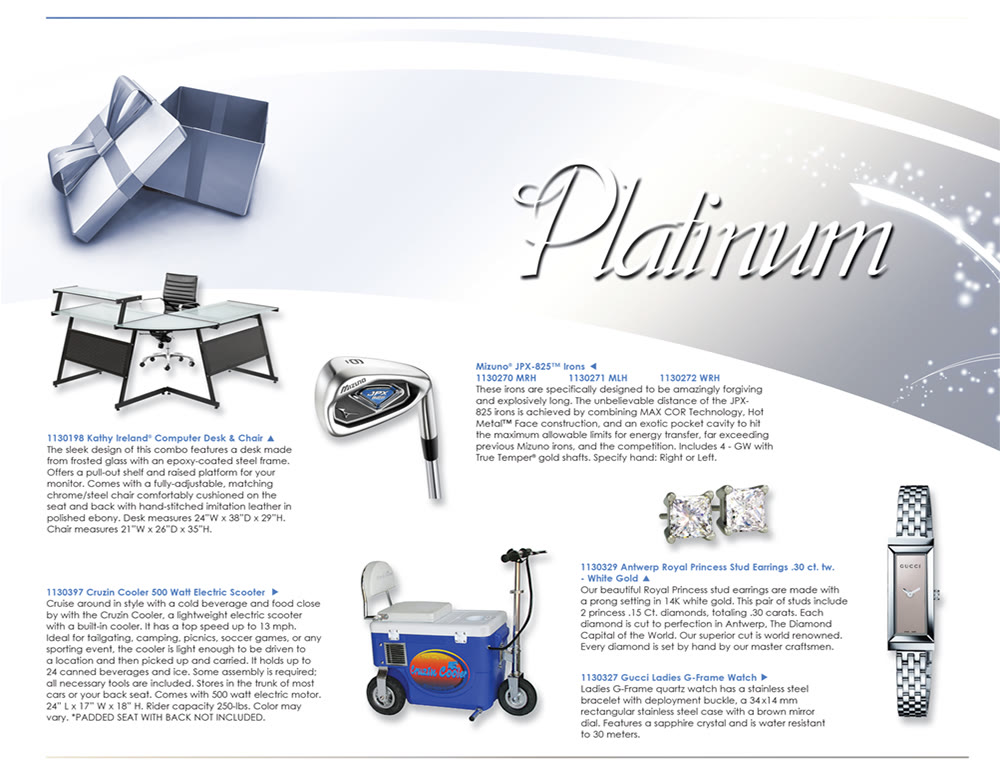 Platinum gift catalog